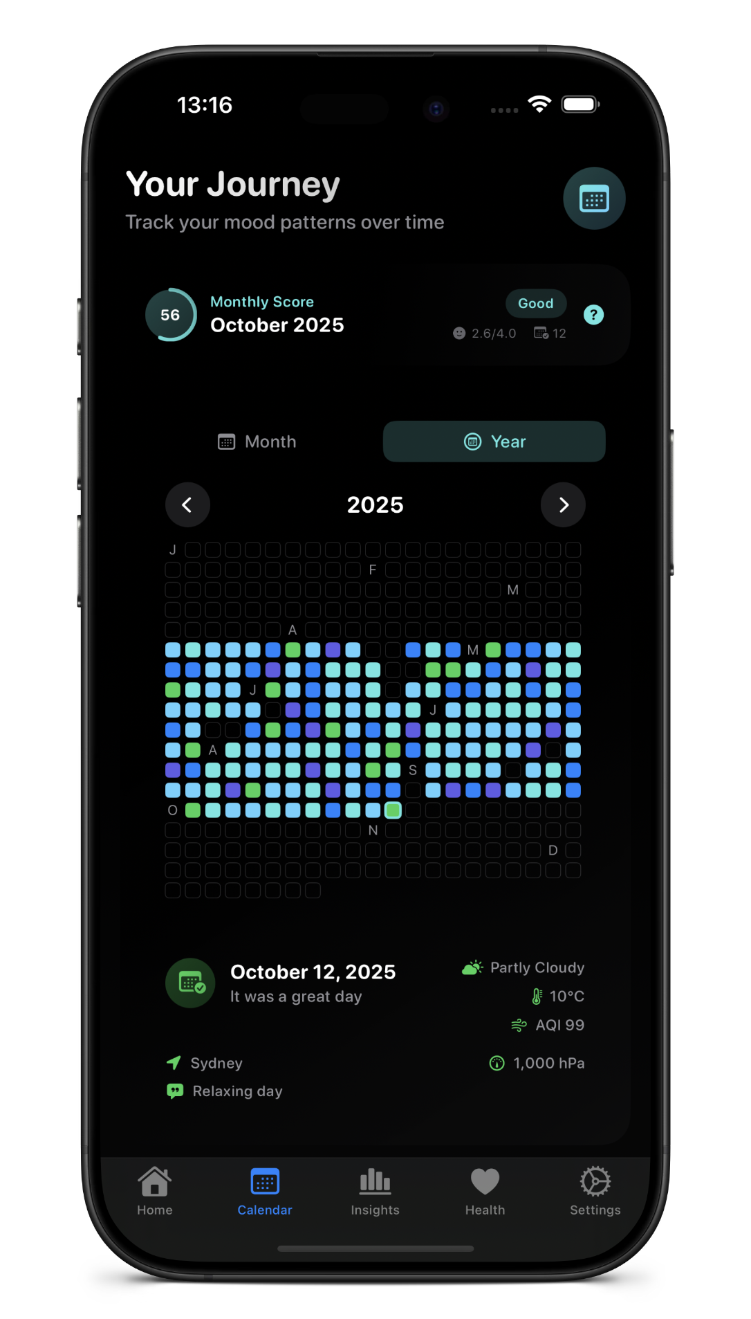 ColorFeel Calendar View
