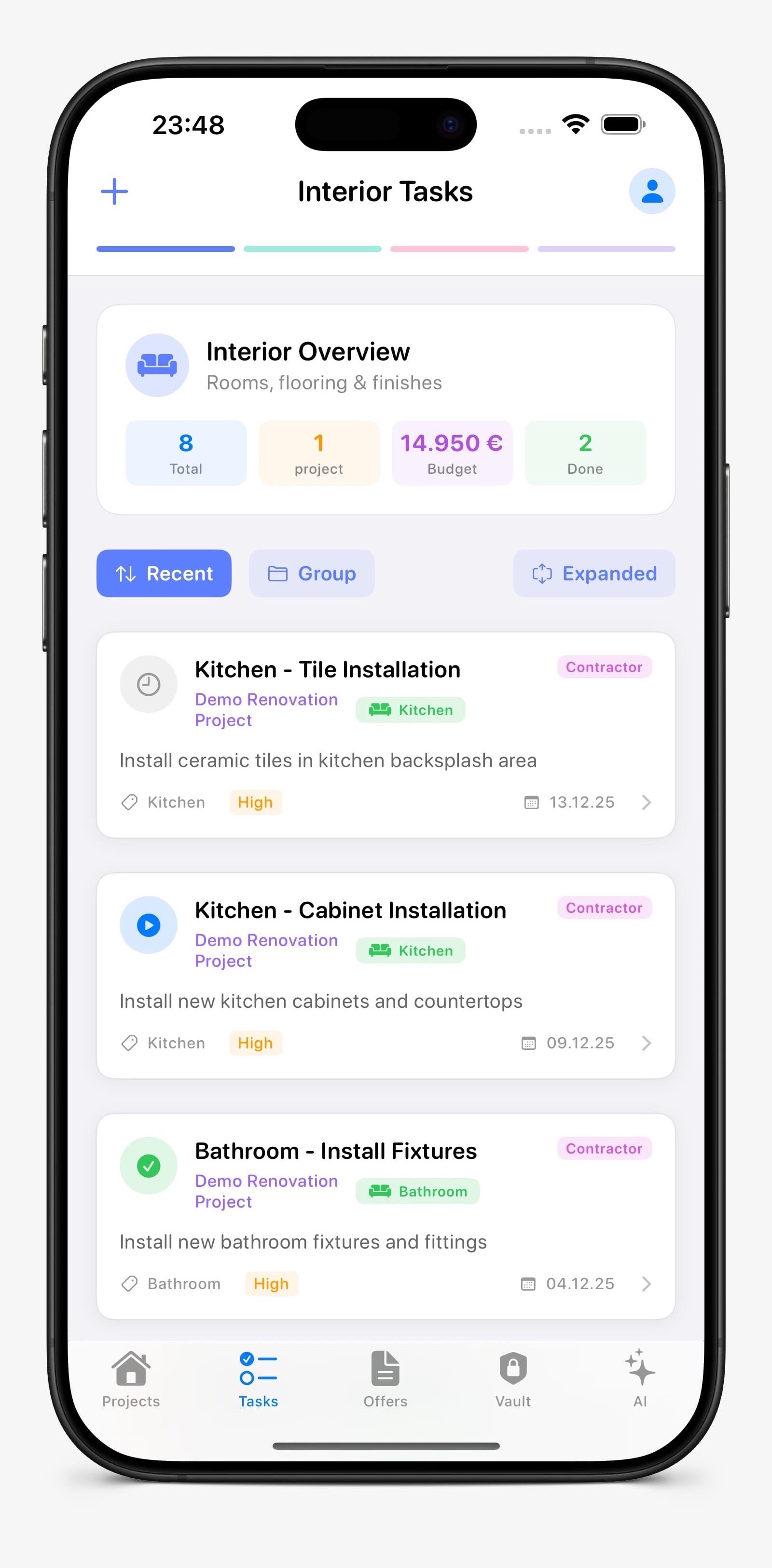 RenovMate Tasks