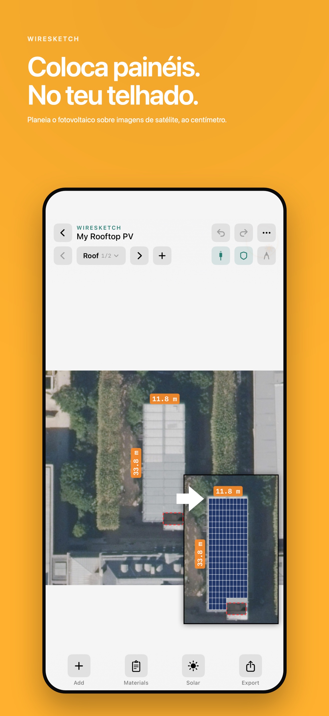 Planeamento de painéis solares em imagens de satélite